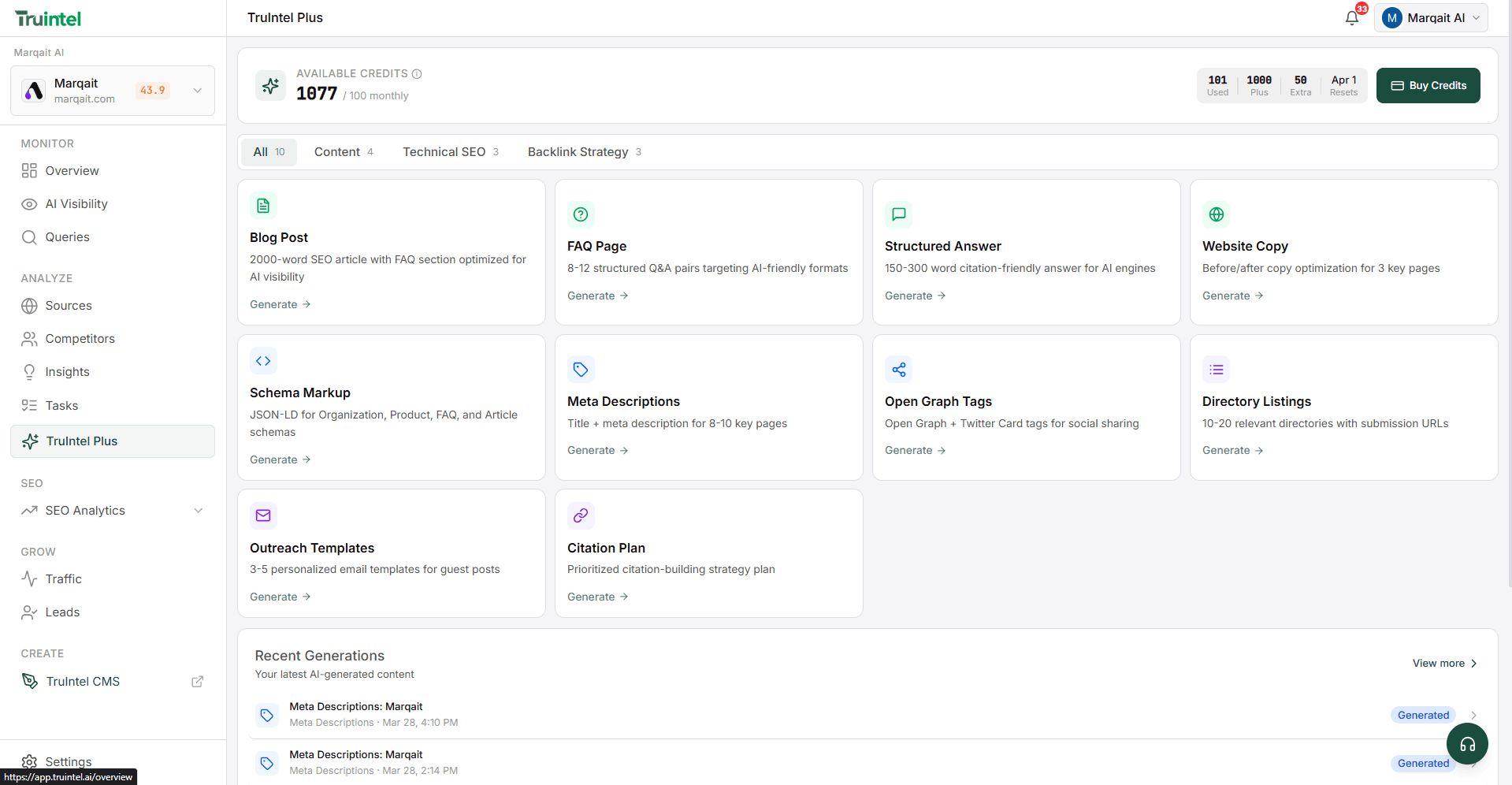 TruIntel Plus screenshot